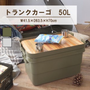 トランクカーゴ50L 収納ボックス 収納ケース 容量50リットル 箱 アウトドア 衣類収納 おもちゃ箱 フタ付き 座れる スツール プラスチック