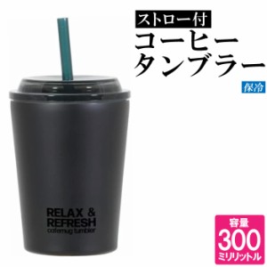 タンブラー 保冷 300ml 水筒 ストロー付き ステンレス 真空断熱 おしゃれ