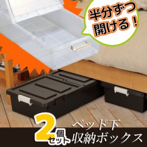 収納ボックス 収納ケース ベッド下収納ボックス　2個組 収納BOX シンプル 衣装ケース 衣替え 子供部屋 プラスチック ベッド下 eia-1710