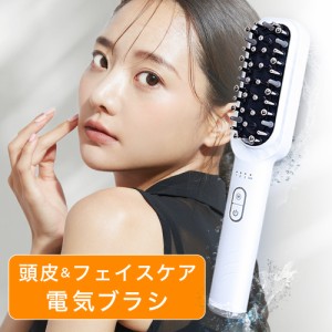 EMS ブラシ 美顔器 電気ブラシ ヘッドスパ フェイシャルケア スカルプ ケア ラジオ波 赤LED リフトアップ rf美顔器 頭皮ブラシ 頭皮ケア 