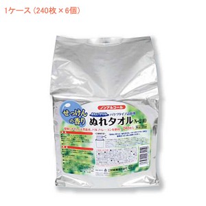 (1ケース) おもいやり心 ぬれタオルN-240 詰替え 2159　1ケース (240枚×6個) 三昭紙業 (介護 ウェットティッシュ) 介護用品