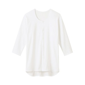 7分袖クリップシャツ 紳士用 HWC118 ホワイト グンゼ (介護 衣類 肌着 7分袖 男性用) 介護用品