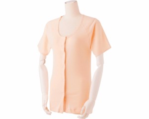 ワンタッチ式肌着 半袖 婦人用 F-M-W1 ピンク 日伸綿100％ 介護 肌着 介護衣類 介護用品