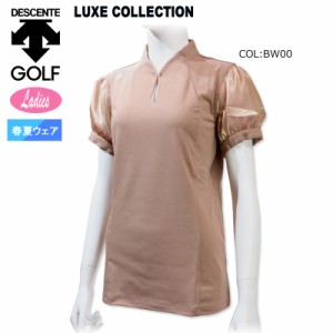 デサントゴルフ DESCENTE GOLF DGWVJA05 レディース 半袖シャツ 袖シフォン 大人可愛い ゴルフウェア スポーツウェア 春夏秋