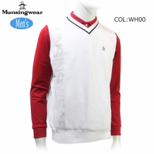 マンシングウェア munsingwear MGMVJL80CH メンズ 長袖 ベスト 後ろメッシュ シンプル ゴルフウェア スポーツウェア 春夏秋冬