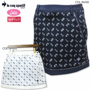 ルコックゴルフ Le coq sportif GOLF QGWWJE09 レディース スカート ロゴ柄 裏起毛 保温 ストレッチ ゴルフウェア スポーツウェア 秋冬