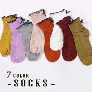 靴下 レディース おしゃれ かわいい レディースソックス 女性用 ショートソックス リボン クルーソックス ソックス socks 学生 可愛い ス