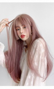 かつら髪が長い薄紅色薄いピンクグラデーション色かわいいエレガントでおしゃれbeijixing11