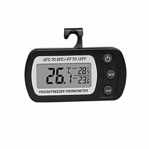 電子温度計 小型 デジタル 冷蔵庫温度計　家庭用 適用温度範囲-20℃-50℃ DTH-94　黒い