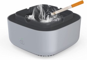 灰皿 スモークレス 脱臭機 卓上 強力 フィルター付き 排気口 副流煙防止 定時消し 電池式 HTPA製 耐熱 耐用 お手入れ簡