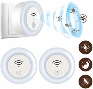 超音波式害虫駆除器 ネズミ駆除 蚊取り器 虫除け 蚊除け【2022版】 もっと強力害虫駆除機 静音 無臭無毒 360°