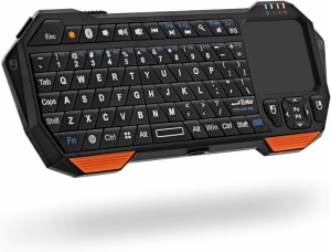 ミニ ワイヤレス Bluetooth 3.0 キーボード タッチパッド搭載【QWERTYキーパッド | Bluetooth 3.0 | マウスセット 一体型 | バックライト