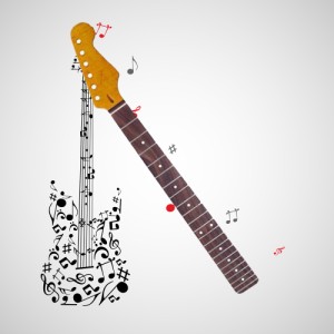STストラトタイプ交換用ネック ギターパーツ ギターネック トラ杢メイプル トラ杢ネック MU0873