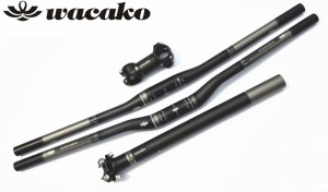 wacakoハンドル フルカーボンハンドル+シートポスト+ステム3点セット ストレートバー/ライザーバー フラットバー 自転車ハンドルバー wk0