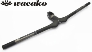 wacako フルカーボンハンドル フラットバー ストレートバー ステム一体式ハンドルバー 自転車ハンドル wk010