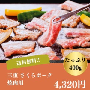 焼肉 焼き肉 キャンプ バーベキュー ギフト お取り寄せ 自家需要 贅沢 送料無料 さくらポーク 三重 バラ肉 400g 豚肉 御中元 御歳暮 お年