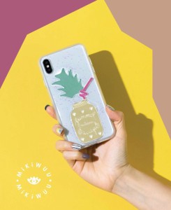 『送料無料』　かわいいスマホケース  おしゃれ　かわいい　個性的　パイナップル　mikiwuu 　ミキウー　Summer iPhone　 携帯ケース ス