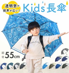 子供傘 ジャンプ 55cm 通販 傘 子ども用 ジャンプ傘 キッズ 男子 男の子 男児 1コマ 透明窓付き 丈夫 折れにくい グライファイバー骨 通