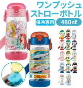 ストローボトル 480ml SKATER スケーター 通販 キッズ 子供用 こども ワンプッシュボトル クリアボトル 透明 軽量 軽い かわいい ワンプ