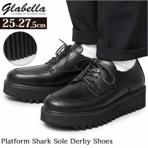 グラベラ 靴 メンズ glabella GLBT-219 通販 ブランド フェイクレザー 革靴 厚底 厚底靴 ブラック 黒 紐靴 おしゃれ きれいめ カジュアル