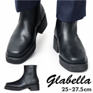 glabella グラベラ ブーツ 厚底 通販 ショートブーツ ビジネスシューズ 厚底ブーツ ヒールブーツ スクエアトゥ 軽量 ショート 合皮 ファ
