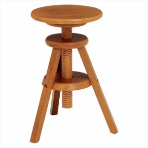 スツール 木製 丸 通販 VH-7960 回転スツール 丸椅子 椅子 いす イス サブチェアー 高さ調整 天然木 幅39.5×奥行37 高さ調節 高さ 46cm 