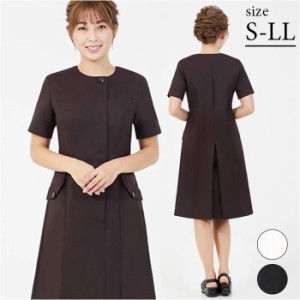 事務 ワンピース 通販 LindeLin LDL-1403 事務服 エステ ユニフォーム 医療事務 制服 オフィス制服 受付 サロン ウェア クリニック エス