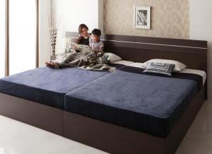 家族で寝られるホテル風モダンデザインベッド 国産ポケットコイルマットレス付き ワイドK240(SD×2)