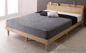 すのこベッド セミダブル セミダブルベッド ベッド マットレス付き すのこ ベット グレー 木製 ベッドフレーム 北欧 おしゃれ コンセント