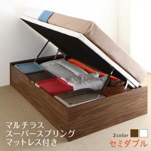 ベッド ベット セミダブルベッド 収納付きベッド 収納 収納付 跳ね上げベッド 深型 大容量 コンパクト ヘッドレス すのこ おしゃれ お客