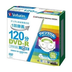 三菱化学メディア Verbatim 1回録画用 DVD-R 1-16倍速 20枚 VHR12JP20TV1