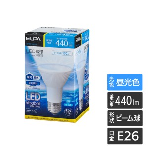 エルパ LED電球 屋内/屋外兼用ビーム球形 E26 440ルーメン 昼光色 LDR6D-W-G052