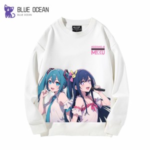 推しの子 初音ミク 長袖 アニメ Tシャツ コットン トップス 上着 秋冬服 春秋 丸首 カップル