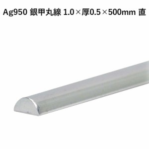 Ag950 銀甲丸線 1.0×厚0.5×500mm 直 銀材 地金 パーツ 素材 高品質