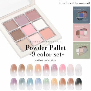 ネイルアート nonnailコラボ商品　パウダーパレット9色セット 全3種