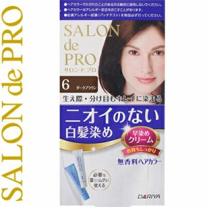 サロンドプロ 無香料ヘアカラー 早染めクリーム 白髪用 6- ダークブラウン 40g+40g ＊医薬部外品 ダリア サロンドプロ ヘアカラー 白髪染