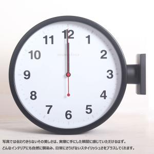 両面電波時計 ダブルフェイス ウォール クロック ブラック A5(BK) 両面