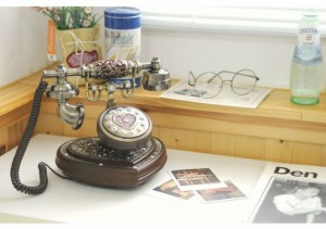 アンティーク電話機 77BG-R ヨーロッパ風 装飾電話機 プッシュ式 骨董品 インテリア電話機 クラシック レトロ調