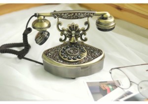 アンティーク電話機 55-B-PB ヨーロッパ風 装飾電話機 プッシュ式 骨董品 インテリア電話機 クラシック レトロ調