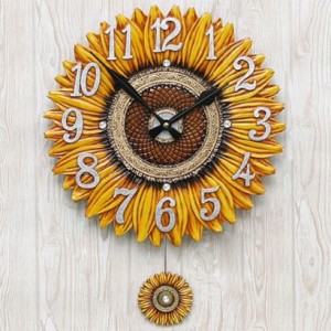 掛け時計 ひまわり掛け時計 壁掛け時計 おしゃれ 掛時計 北欧 時計 インテリア