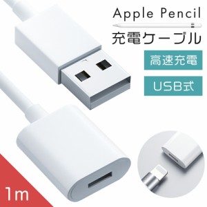  Apple pencil 充電ケーブル 充電 ケーブル アップルペンシル USB 第1世代 第2世代 1M iPad Pro 充電アダプタ 1 2 変換 キャップ カバー 