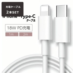 USB Type C→Lightning 変換ケーブル 2本セット PD対応 急速充電 高速 データ同期 データ転送 PD充電 PDチャージ 高耐久 充電ケーブル 1m