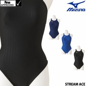 クーポン配布中 ミズノ MIZUNO 競泳水着 レディース fina承認 ミディアムカット（レースオープンバック） STREAM ACE ストリームフィット