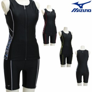 店頭展示品 ミズノ MIZUNO フィットネス水着 レディース セパレーツ ファスナー付き 袖なし パッド付き N2JG2866