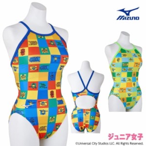 クーポン配布中 ミズノ MIZUNO 競泳水着 ジュニア女子 練習用 エクサースーツ ミディアムカット EXER SUITS U-Fit ミニオンズ MINIONS 競