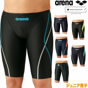 アリーナ ARENA 競泳水着 ジュニア男子 fina承認 ジュニアハーフスパッツ AQUA RACING AQUA STRIPE-D ARN-2052MJ