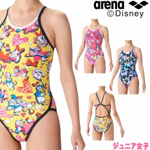 クーポン配布中 アリーナ ARENA 競泳水着 ジュニア女子 練習用 トレーニングワンピース オープンバック ディズニー “ドナルド” “デイ