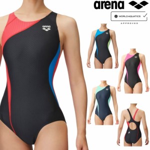 クーポン配布中 アリーナ ARENA 競泳水着 レディース WORLD AQUATICS承認 レーシングワンピース オープンバック AQUA STRIPE-D FAR-3554W