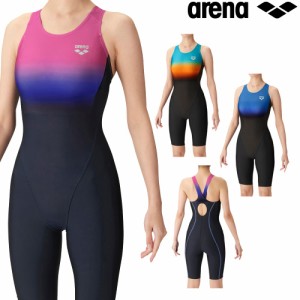 アリーナ ARENA フィットネス水着 レディース スパッツ オープンバック・ハーフレッグ パッド付き AQUA EXA ダブルエステルWR 2024年春夏