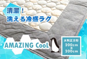 【送料無料】AMAZING COOL 冷感ラグ　2畳【200×200cm】大判正方形